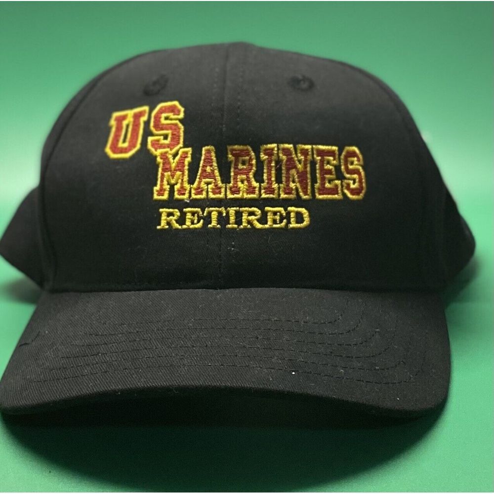 U.S. Marines Retired Embroidered Black‎ Hat Baseball style Adjustable Nissun